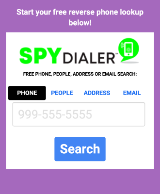 Captura de tela do campo de pesquisa do SpyDialer no navegador Chrome
